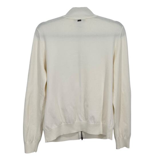 St. John Cream‎ Zip-Up Sequin Cardigan Sweater Size M Viscose Blend - Picture 5 of 8